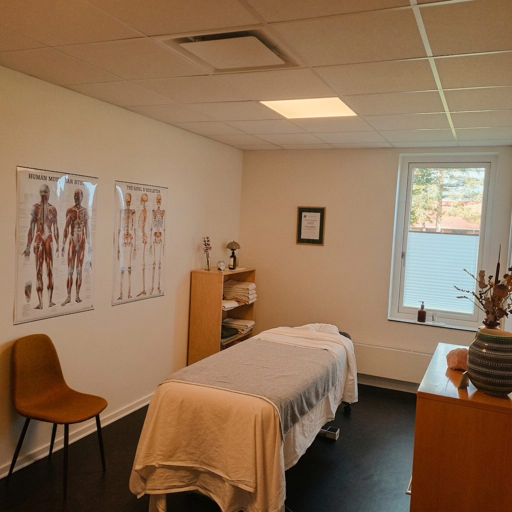Behandlingsrum hos DP Massage i Herning