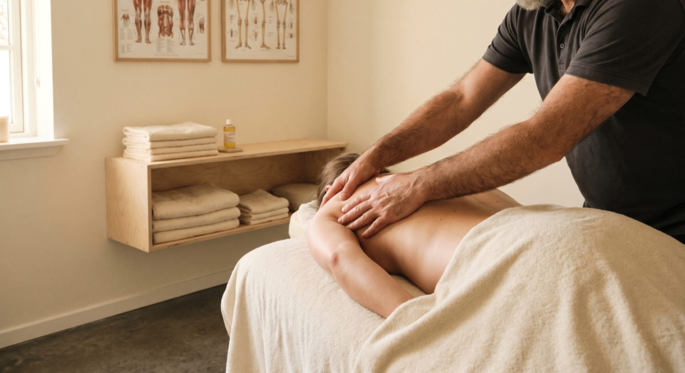Massagebehandling af nakke og øvre ryg